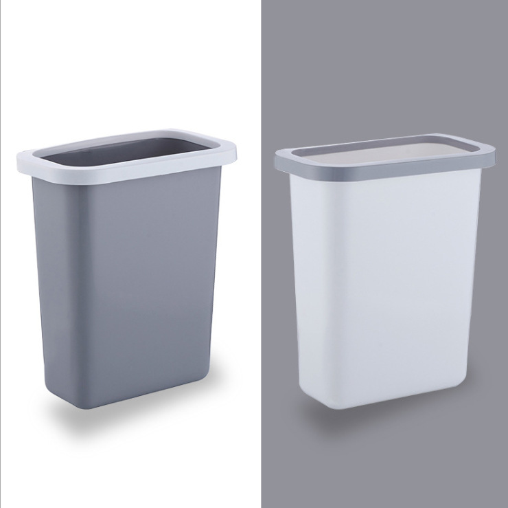 Gran tamaño simple cocina encimera cubo de basura puerta de gabinete colgante hogar cubos de plástico cubos de almacenamiento de cabecera Specification image