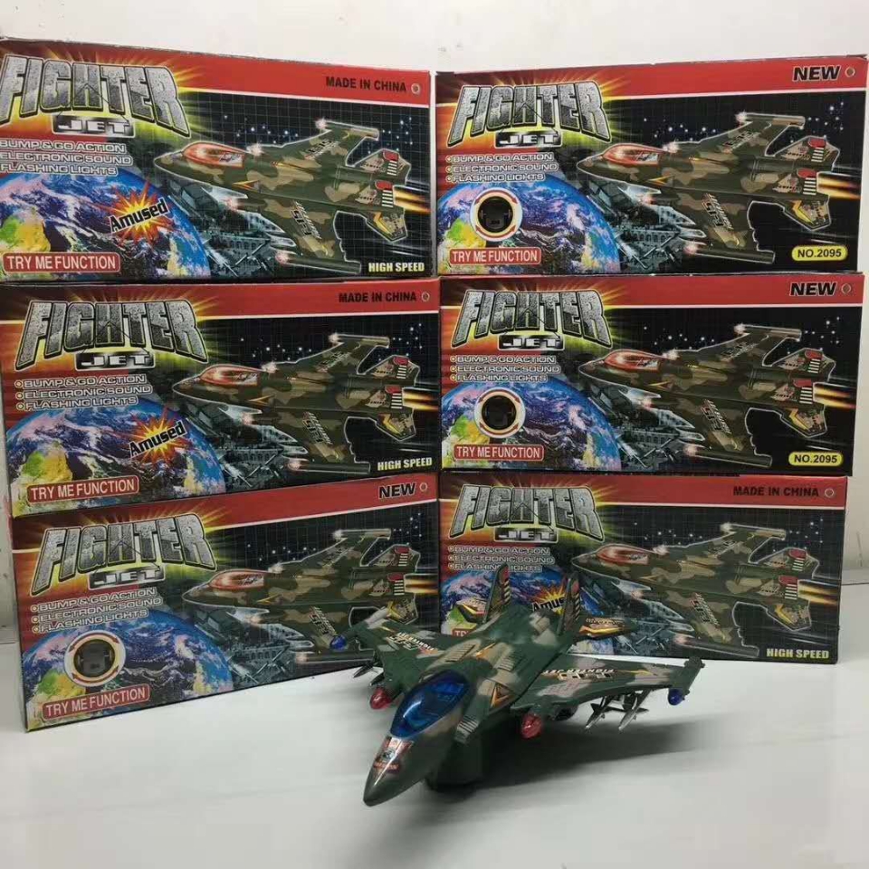 Electric universal lights, music camouflage aircraft, detachable color box military aircraft and boys' toys are selling well at street stalls details Picture