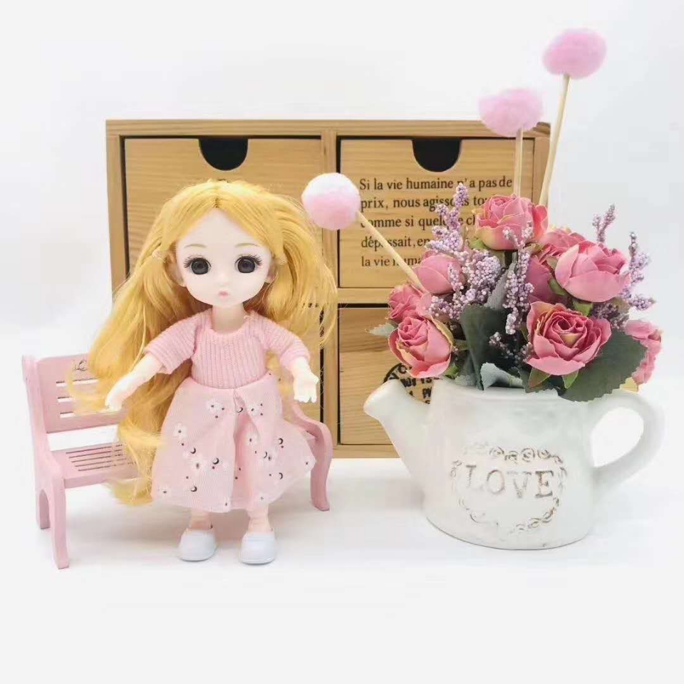 A brand-new 6-inch solid toy with 13 joints for cute girls, a mixed set of eight types, is selling well at the street stall Specification drawing