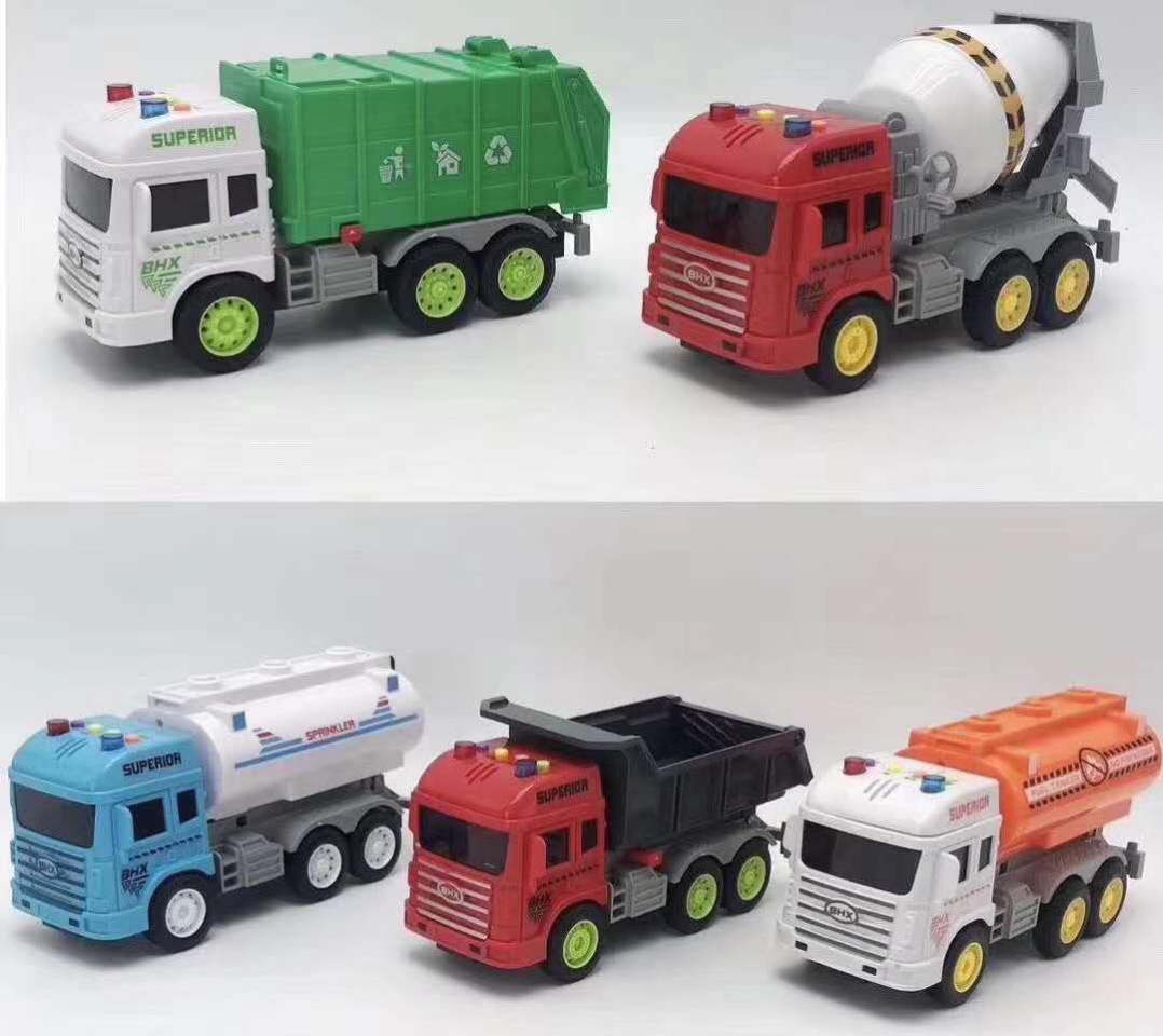 Factory direct sales: A variety of best-selling lighting, music, inertial engineering vehicles, mixer trucks, sanitation vehicles, trailer trucks and excavator trucks are mixed and assembled full figure