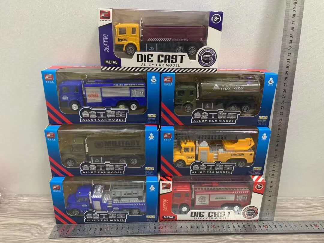 A variety of hot-selling products at street stalls, such as the Huili simulation car model, alloy engineering vehicle, military vehicle, and fire engine, are mixed in multiple colors Application Scenario