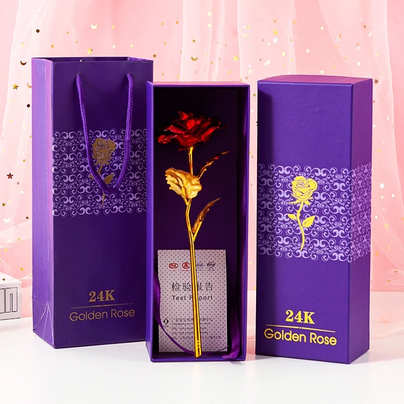 24K gold foil rose, gold rose, gold foil rose gift box, Valentine's Day, Christmas gift, small gift Specification drawing