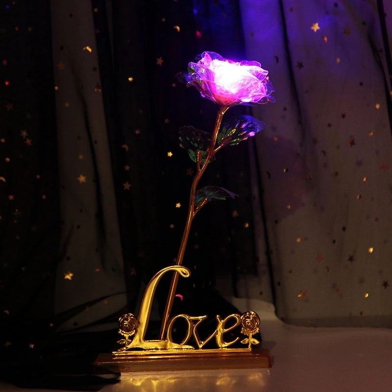 24K gold foil rose, gold rose, gold-plated rose, colored gold rose set, Valentine's Day gift event giveaway full figure
