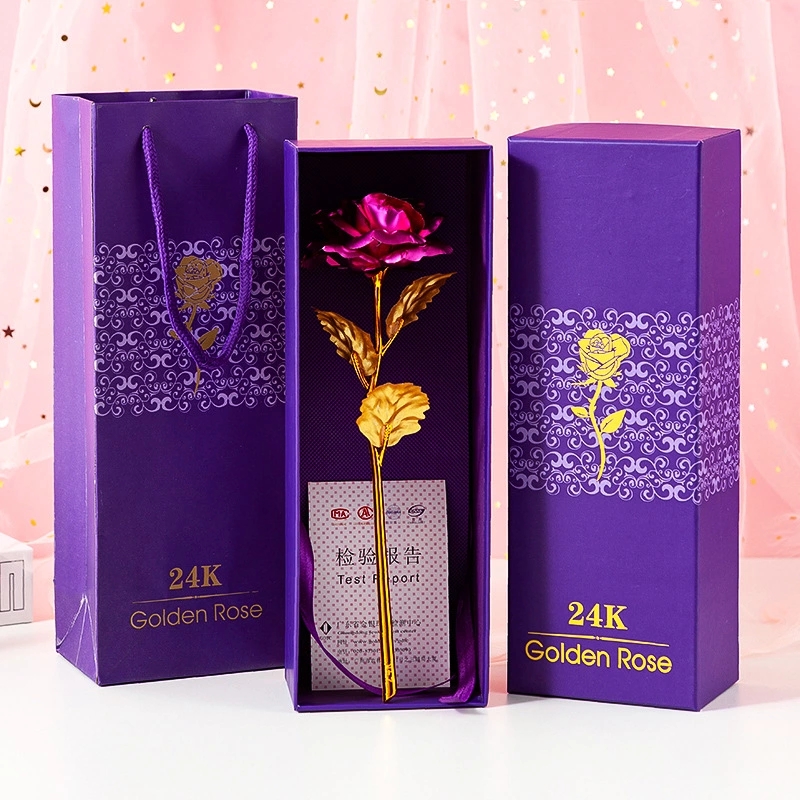 24K gold foil rose, gold rose, gold foil rose gift box, Valentine's Day, Christmas gift, small gift details Picture