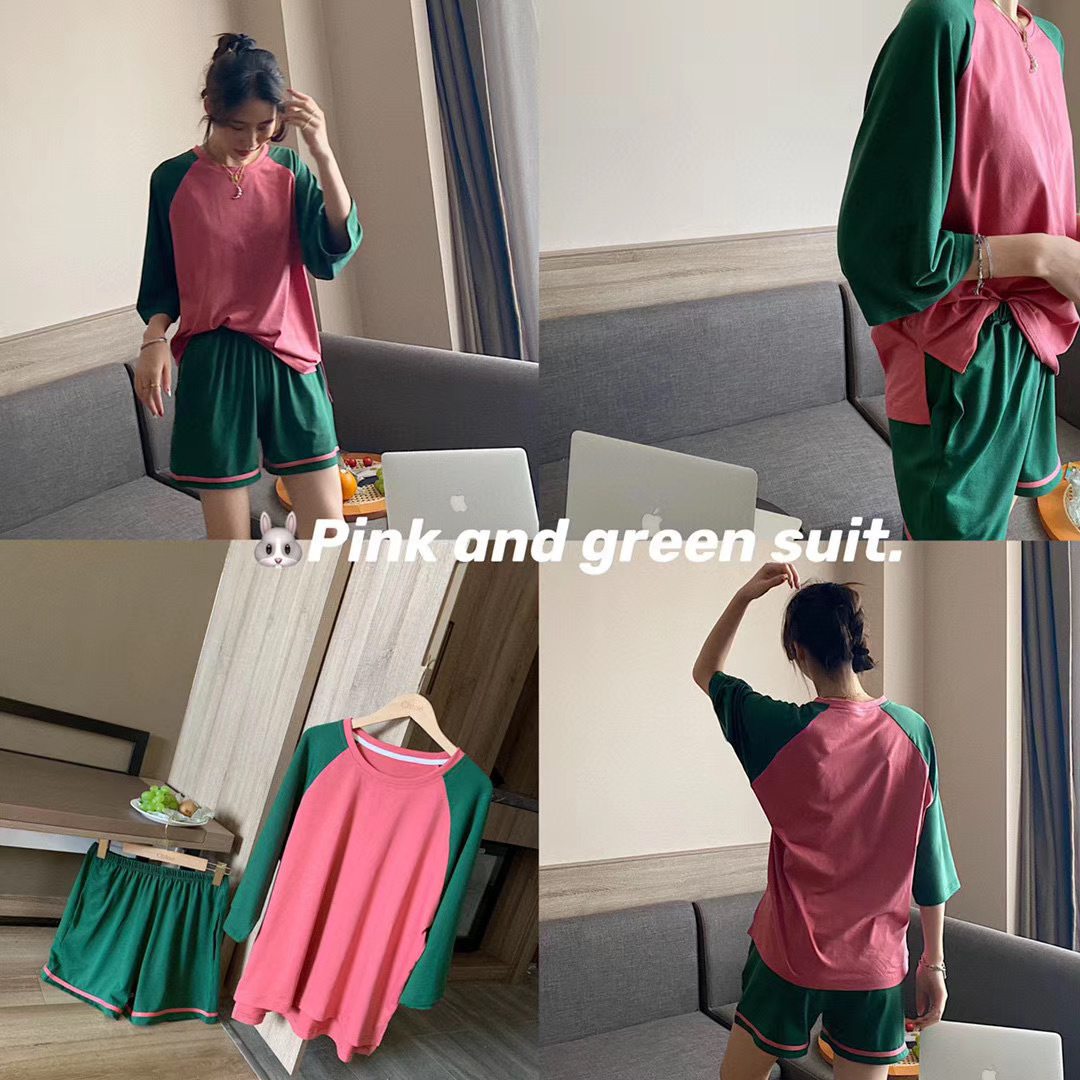 The best-selling Ice Xiaomo Landlady set, a women's summer casual sports set, and a simple and lazy home wear two-piece set Specification image