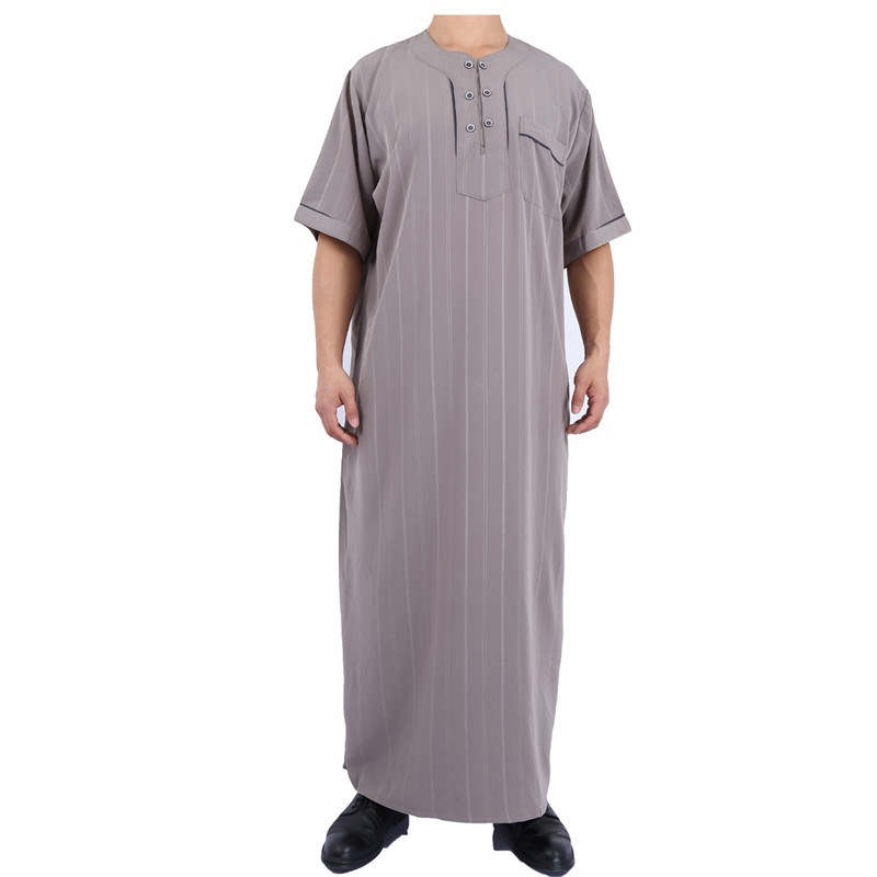 TC-66B阿拉伯短袖时尚的穆斯林男士长袍现货批发厂家货源详情图2
