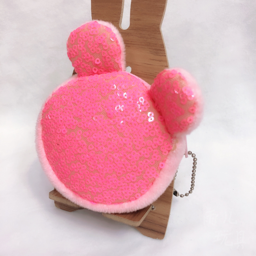 Plush wallet, sequined wallet, 8cm ear coin purse, coin bag, cute cartoon bag, creative children's bag Item Picture