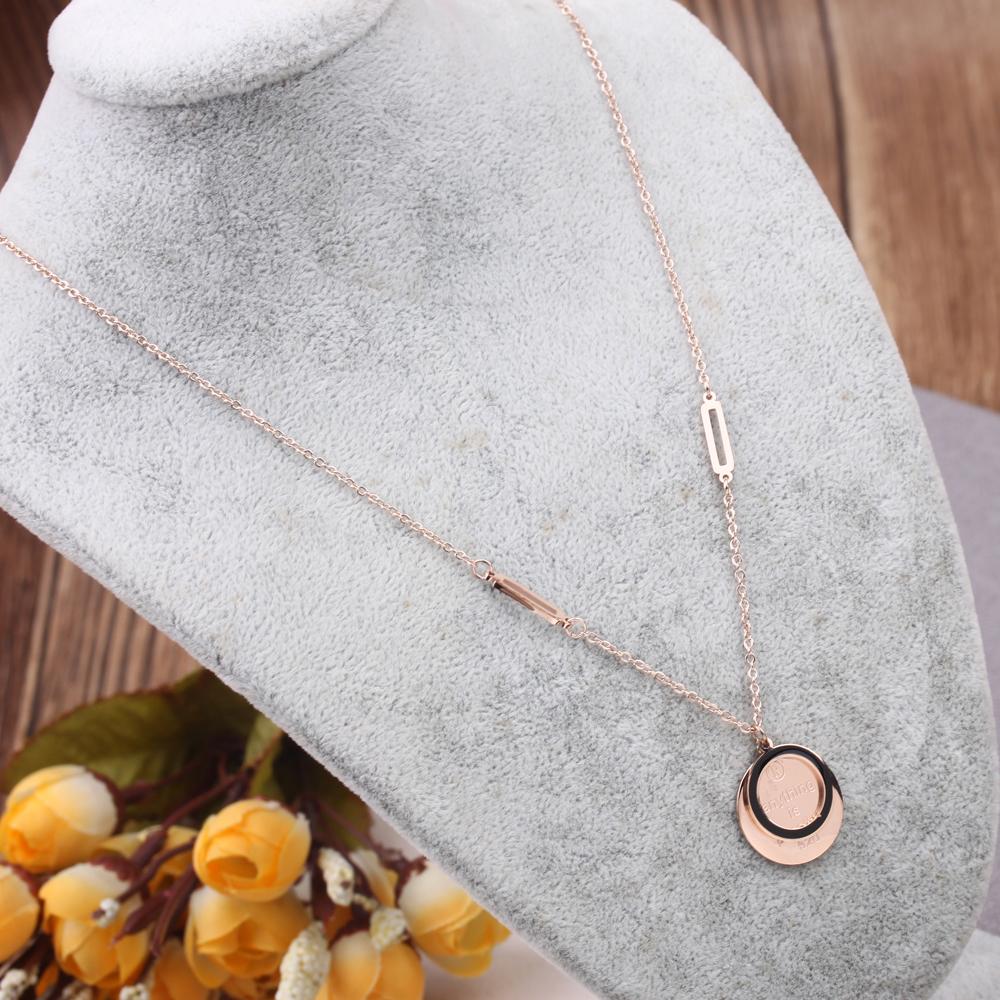 Pudding Station street stall accessories Titanium steel necklace, female English number butterfly waist collarbone necklace, Internet celebrity Application Scenario