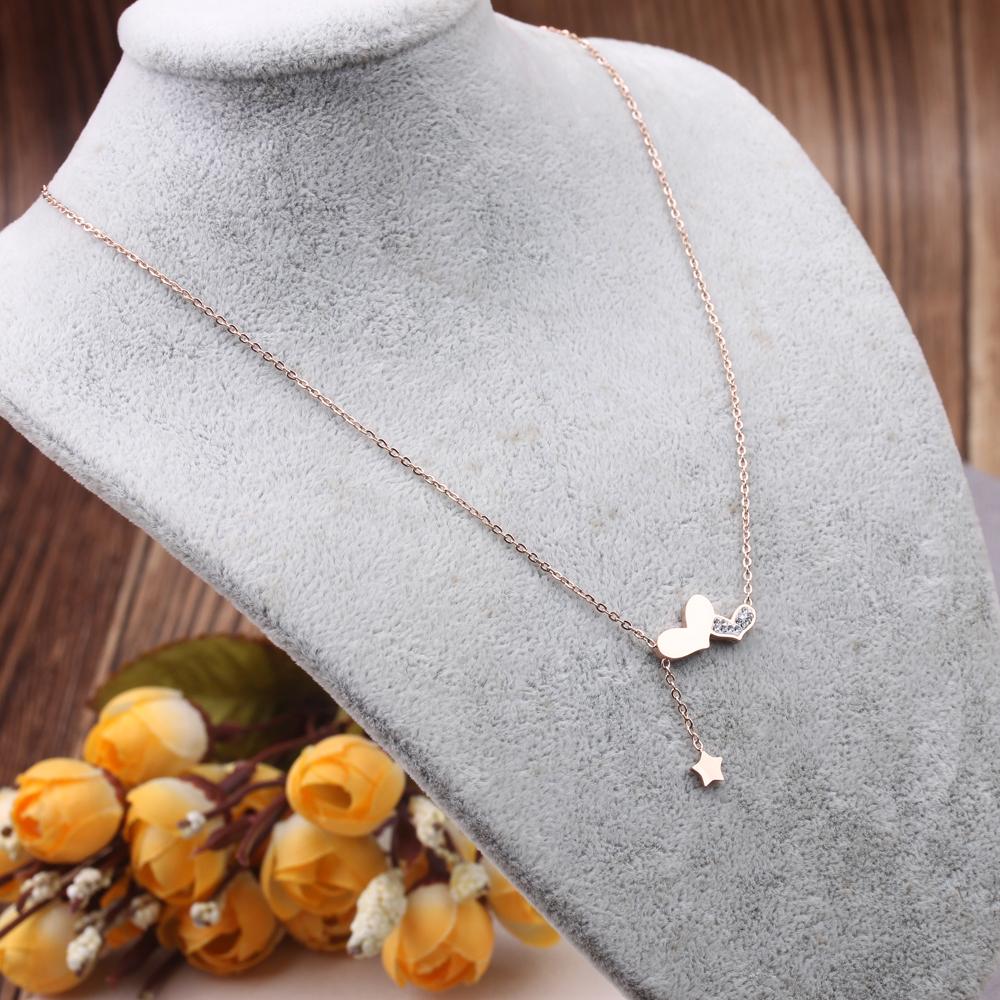Pudding Station street stall accessories Titanium steel necklace, female English number butterfly waist collarbone necklace, Internet celebrity details Picture