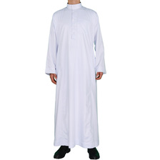 穆斯林男装Haramain沙特款韩国面料白色立领长袖大袍工厂一件代发