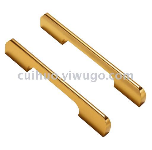 Cabinet door handle: American modern simple black simple European matte black handle, solid aluminum alloy exposed handle Item Picture