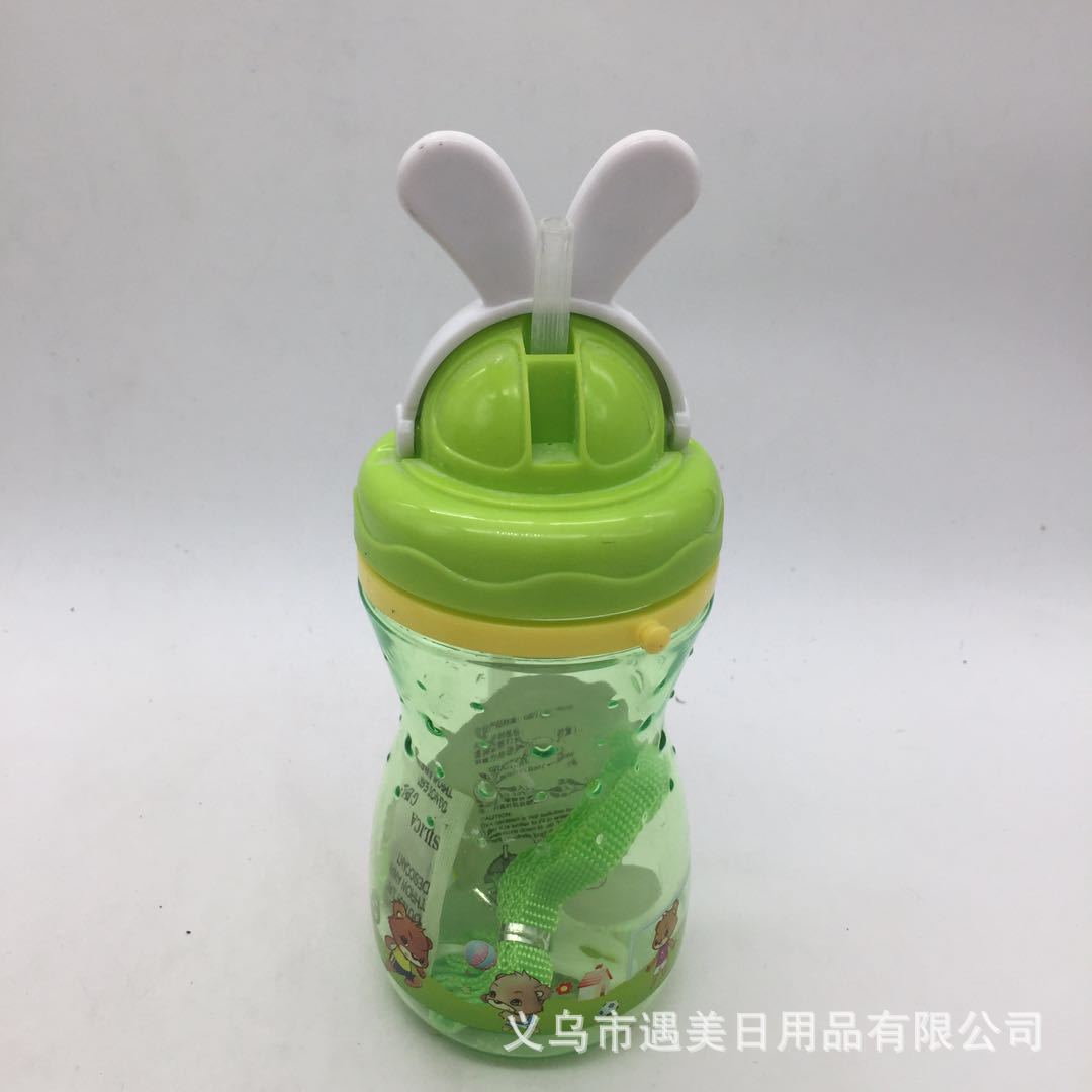 Summer children's cute cartoon plastic straw water cups, durable water cups for children and students at the beginning of the school year. Wholesale Item Picture