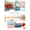 Creative refrigerator draining preservation box, household lazy person double-layer draining preservation box, fruit and vegetable draining basket, fruit basket details Picture