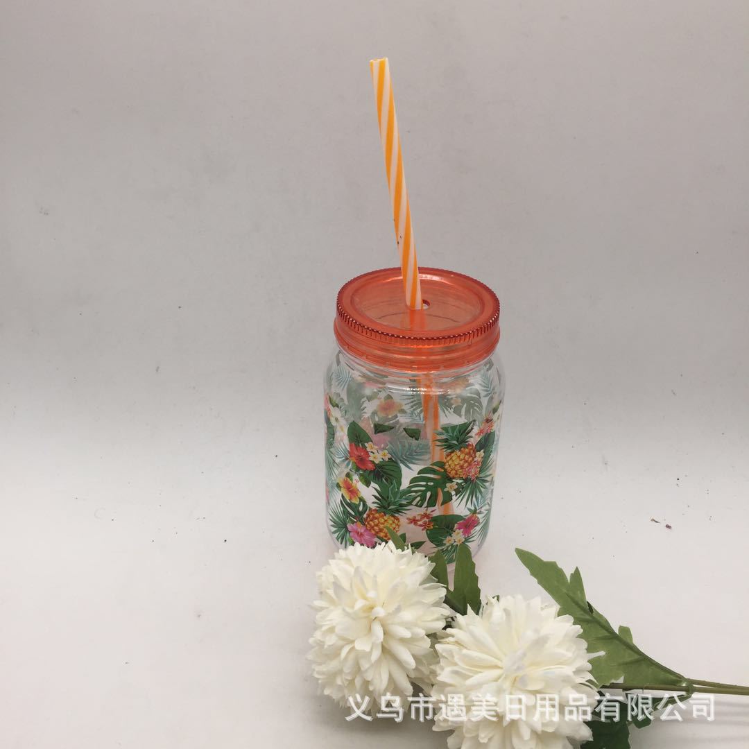 2020新款时尚创意花色塑料杯学生情侣水杯环保级水杯厂家批发