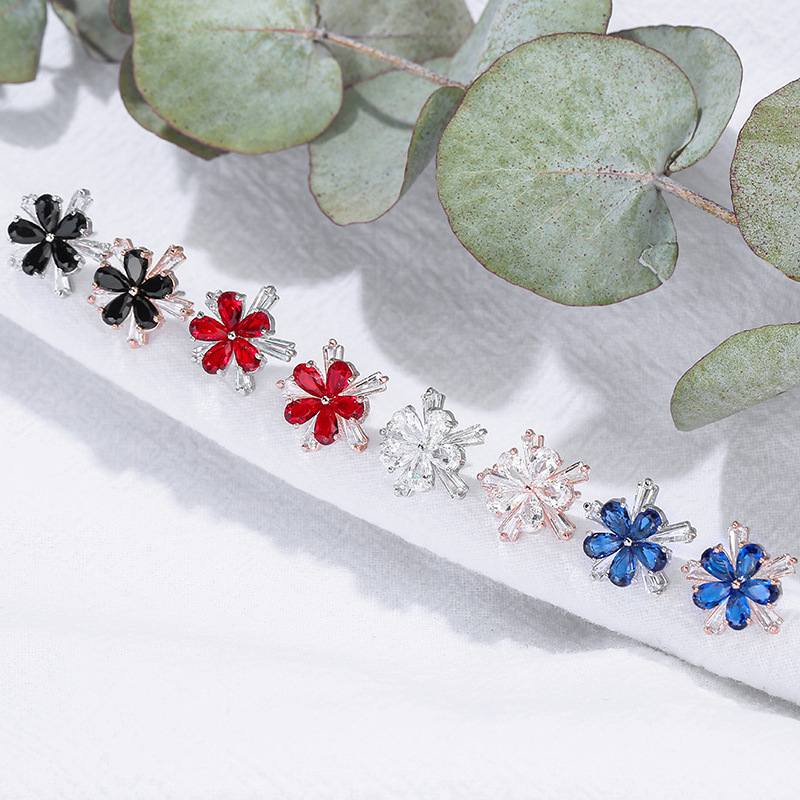 曼休妮双层花朵韩国美丽流行网络速卖通wish亚马逊耳钉厂家直销批发混批