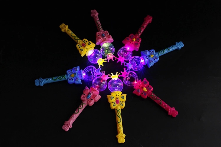 Wholesale of novel luminous children's small toys at toy stalls is selling well. Luminous magic wands and gifts for girls with stars all over the sky Application Scenario