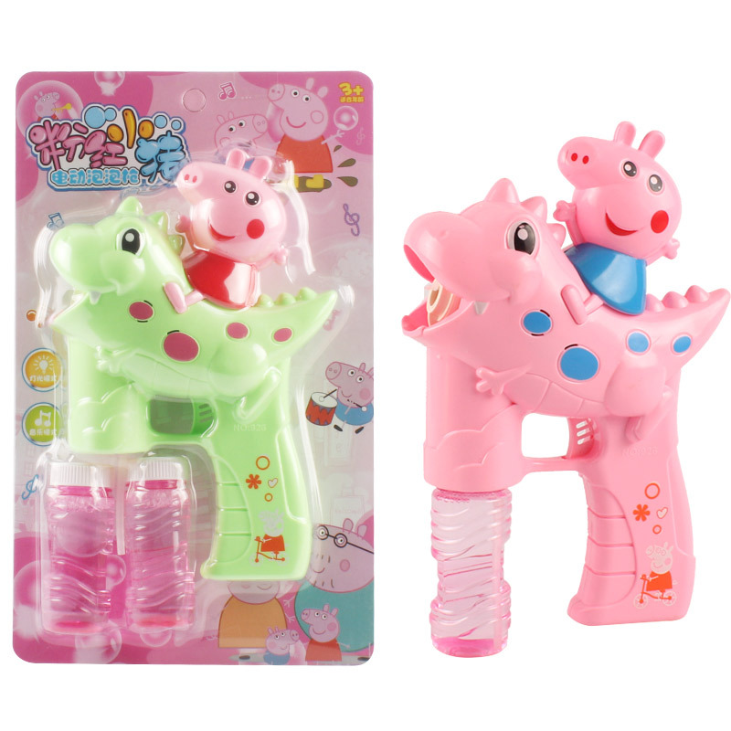 Peppa Pig Bubble Gun, fully automatic light and music, popular bubble machine, children's bubble-blowing toy, Douyin style Item Picture