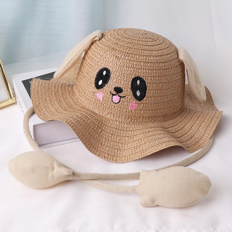 New bestsellers: Ear-moving hats, women's sun hats, cute rabbit hats, children's straw hats, wavy brim fisherman hats Item Picture