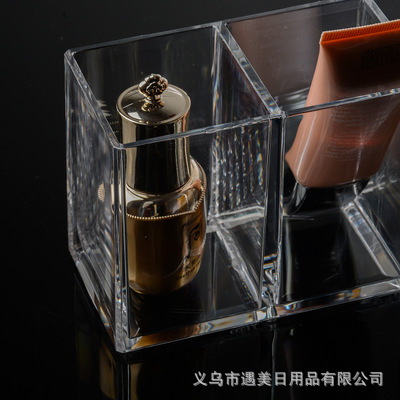 Thickened transparent acrylic simple and creative makeup and skin care products brush desktop eyebrow pen holder storage box details Picture