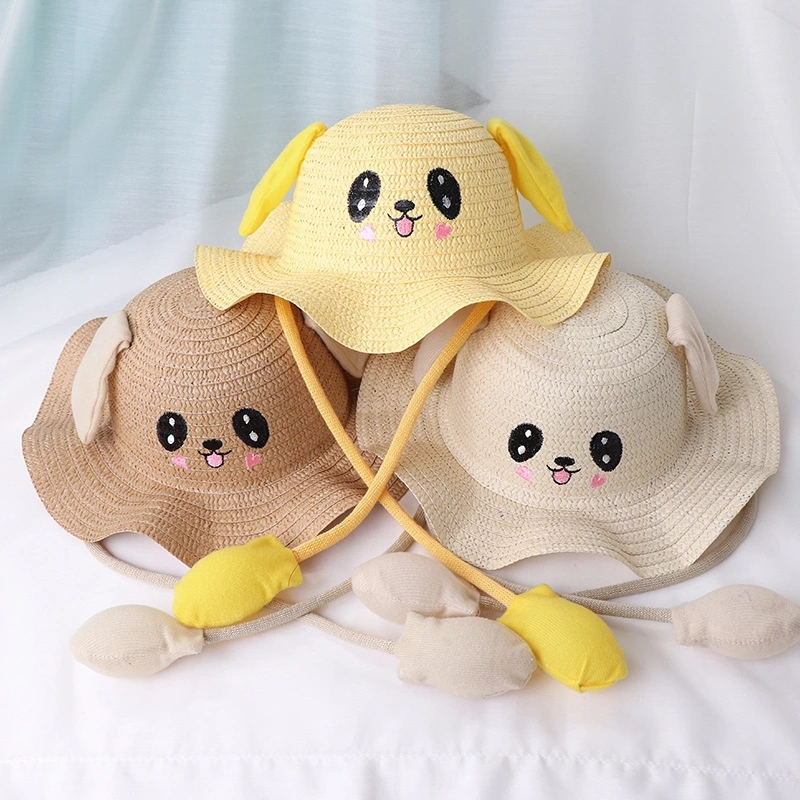 New bestsellers: Ear-moving hats, women's sun hats, cute rabbit hats, children's straw hats, wavy brim fisherman hats full figure