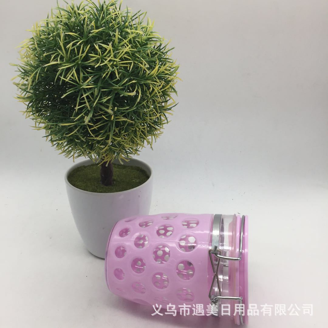 New kitchen food preservation sealed jar with lid, household moisture-proof plastic grain storage jar, snack storage jar Specification image