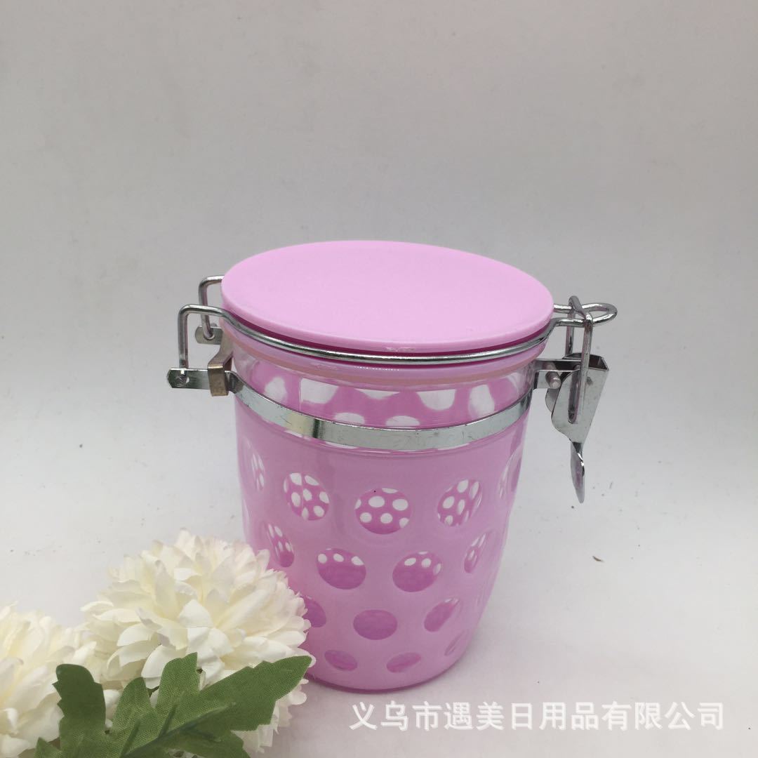 New kitchen food preservation sealed jar with lid, household moisture-proof plastic grain storage jar, snack storage jar details Picture