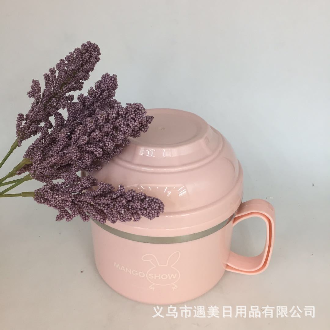 2020新款时尚不锈钢泡面碗带盖打饭食堂饭盒单个快餐杯厂家批发