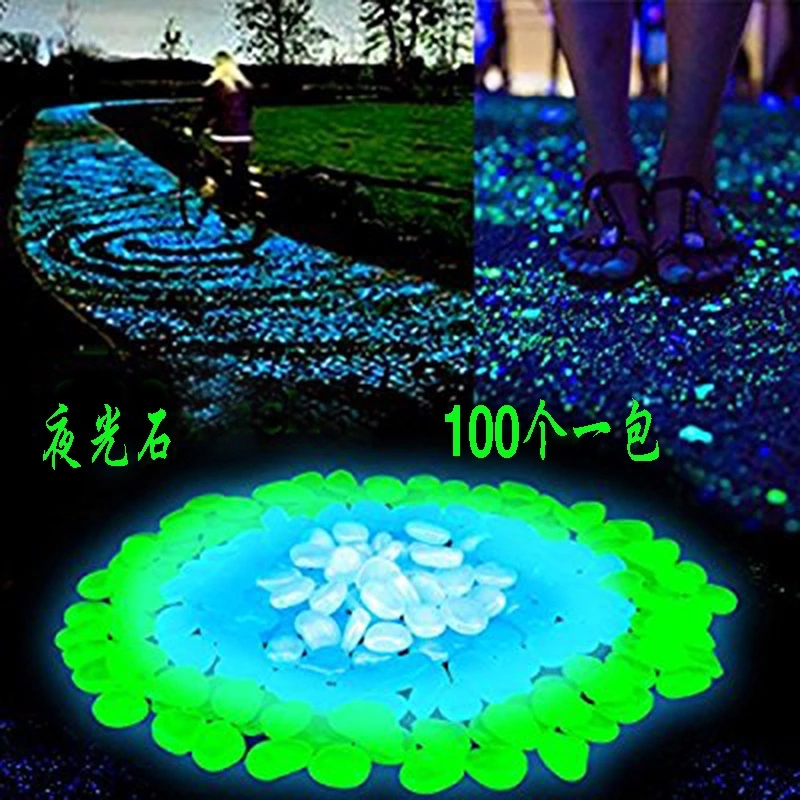 A bag of 100 luminous pebbles, luminous stones, garden craft pebbles, luminous stones, and luminous pebbles full figure