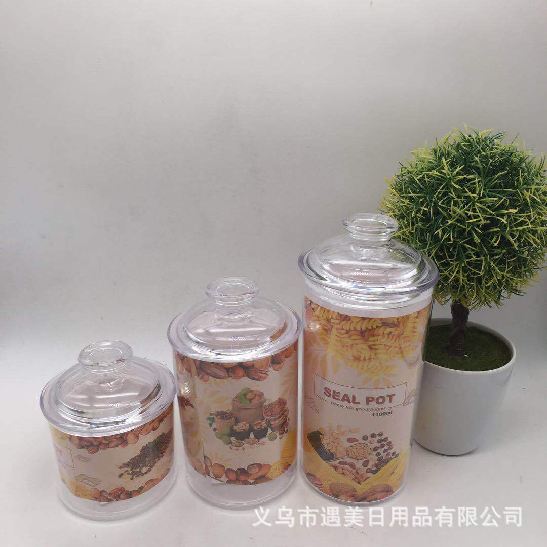 New high borosilicate tube bottle food sealed jar flower tea bamboo lid sealed bottle cylinder transparent storage bottle