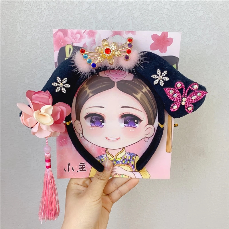 New best-selling items, hot sales at street stalls, Hanfu women's headwear, Chinese-style retro hair bands, Gege new style flag hair accessories wholesale full figure