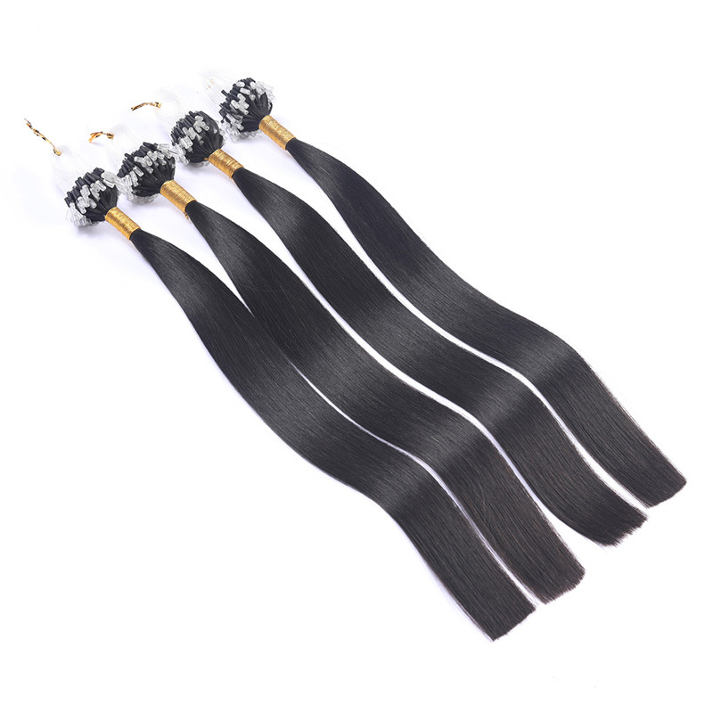 Ladies with medium-length straight hair, real hair strands, false hair curtains, and seamless hair extensions Item Picture