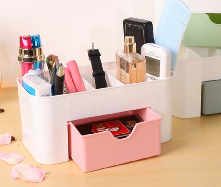 Daily necessities Korean-style plastic solid-color desktop storage box, organizing the table, Nordic powder origin supply