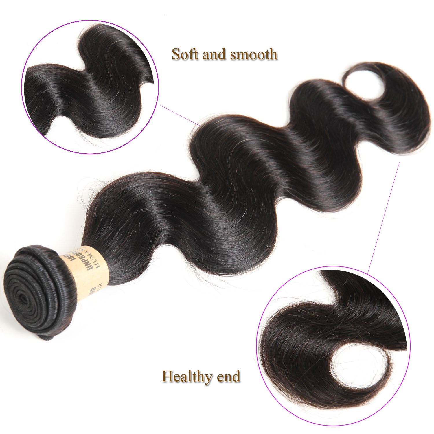Real Human Hair curtain, Brazilian hair, Body Wave, popular wigs in Europe and America, human hair, natural black details Picture