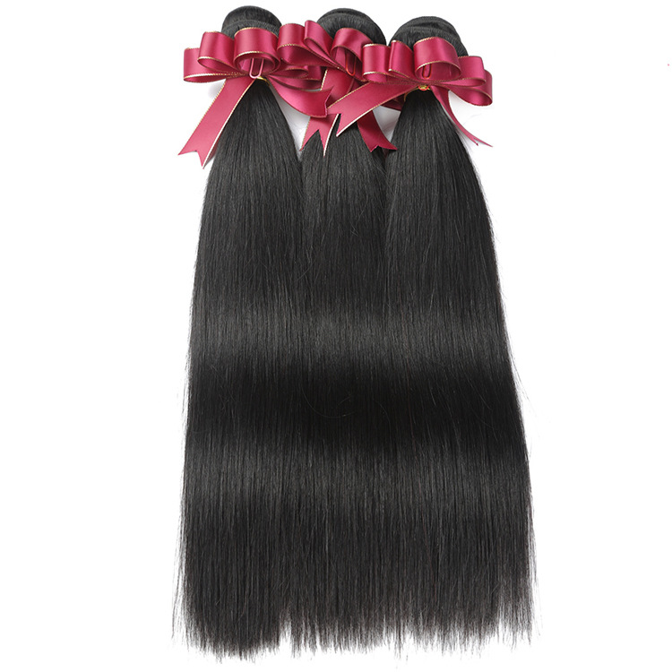 Wholesale of Straight hair extensions and wigs, pick a natural human hair strand Straight wave hair curtain Specification image