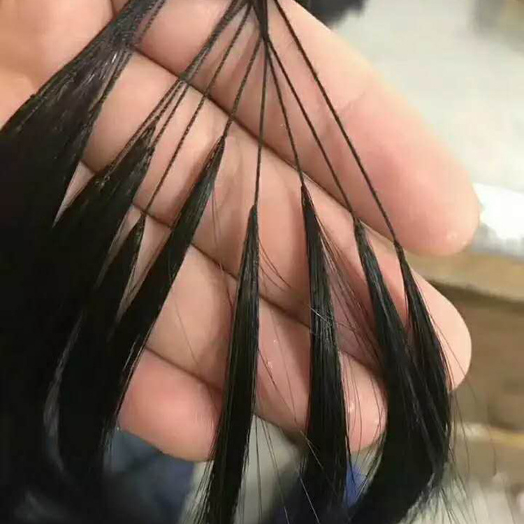 Feather hair extensions real hair wig women micro woven feather hair extensions wig pieces thumbnail