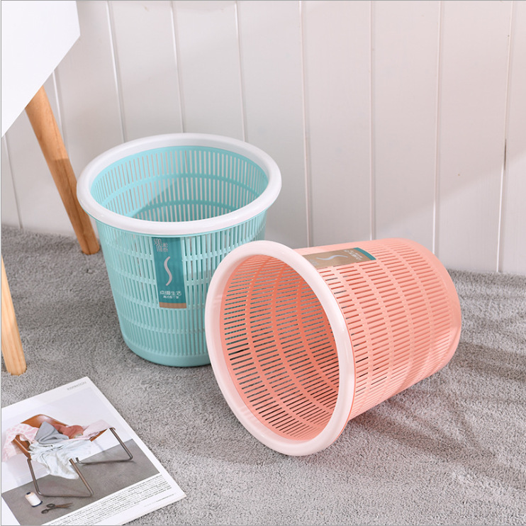 Creative and fashionable home hollowed-out trash can, round and durable, large-capacity living room, simple and elegant, classified trash can