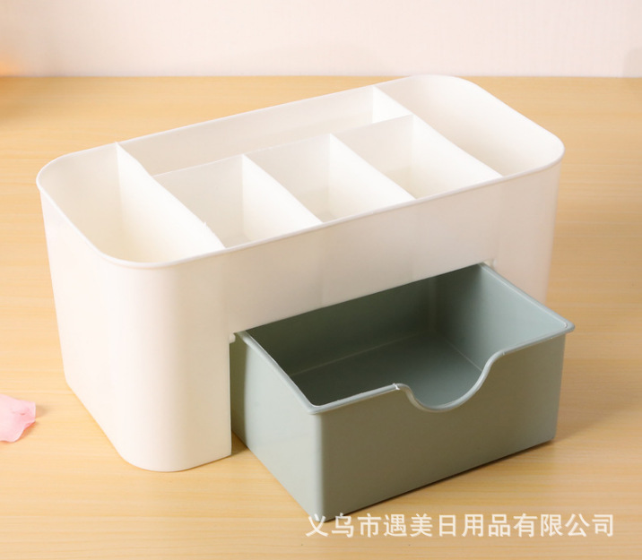 Daily necessities Korean-style plastic solid-color desktop storage box, organizing the table, Nordic powder origin supply Specification image