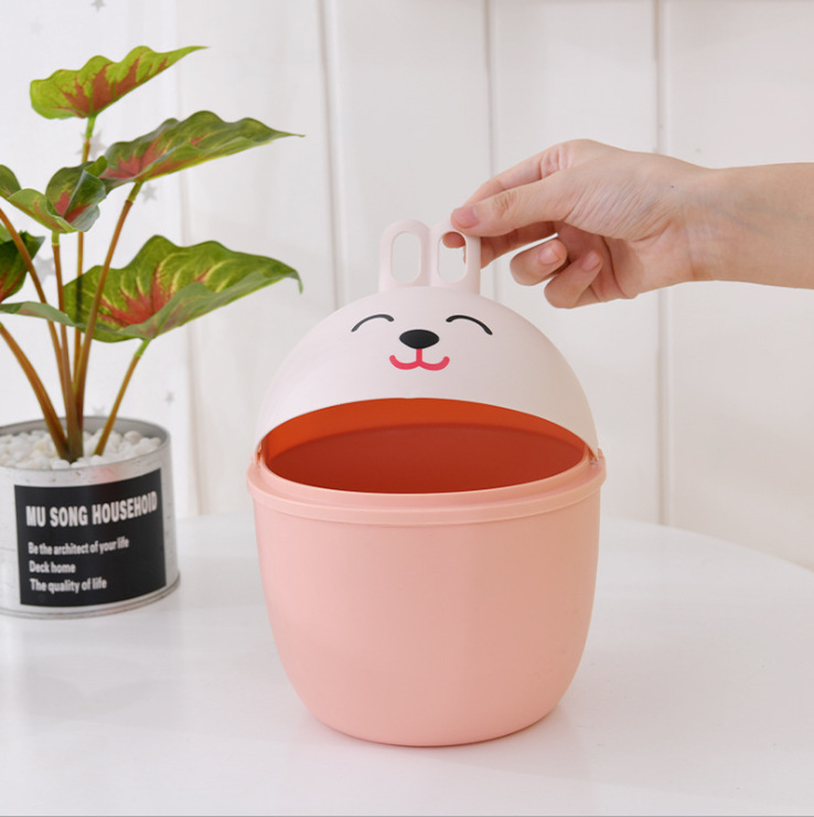 Fashionable and creative cartoon rabbit desktop trash can, multi-functional, sturdy and durable, compact desktop classified trash can details Picture