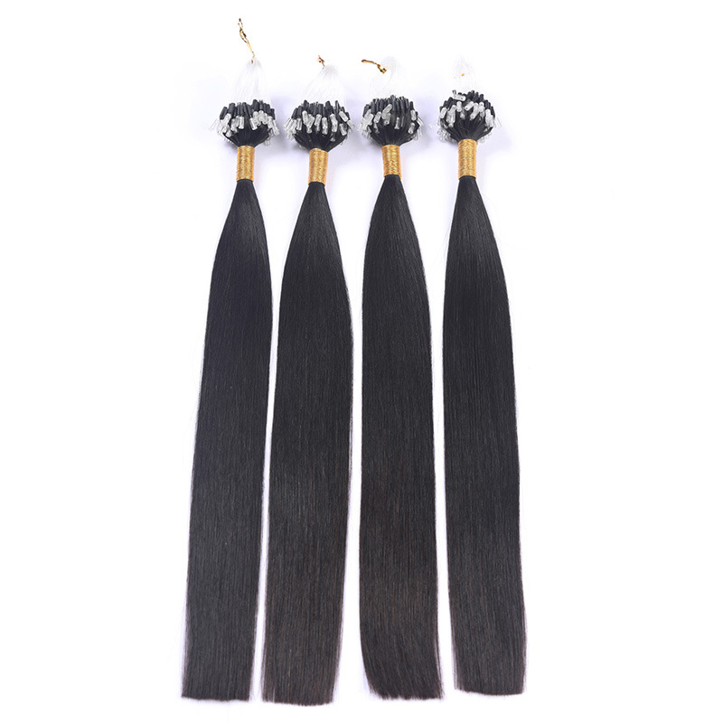 Ladies with medium-length straight hair, real hair strands, false hair curtains, and seamless hair extensions