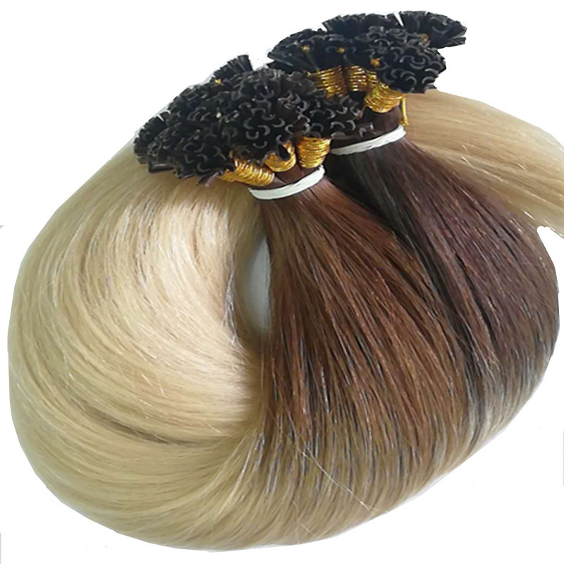 Factory direct sales of nano nail hair, seamless hair extension, U-shaped hair extension, real human hair wig, perming and dyeing, I tip hair Specification image