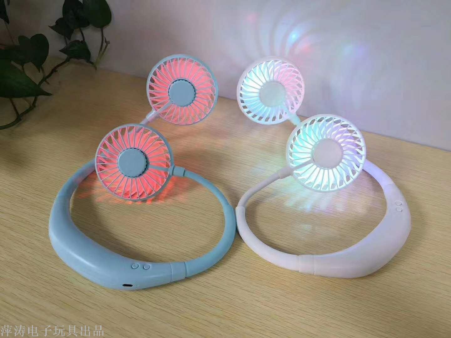 Mini lazy person portable small USB fan, dormitory student bed neck-hanging electric fan, ground promotion supply, factory direct sales Specification image