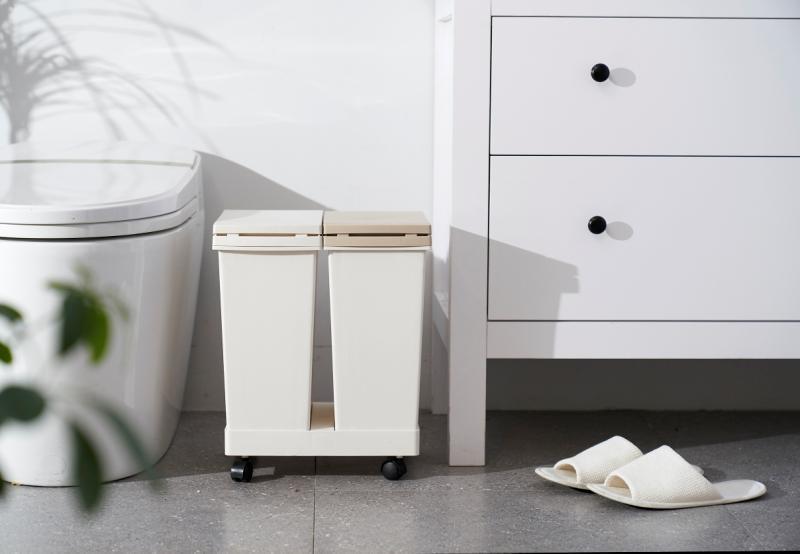 Plástico blanco cubo de basura fábrica al por mayor de gran capacidad