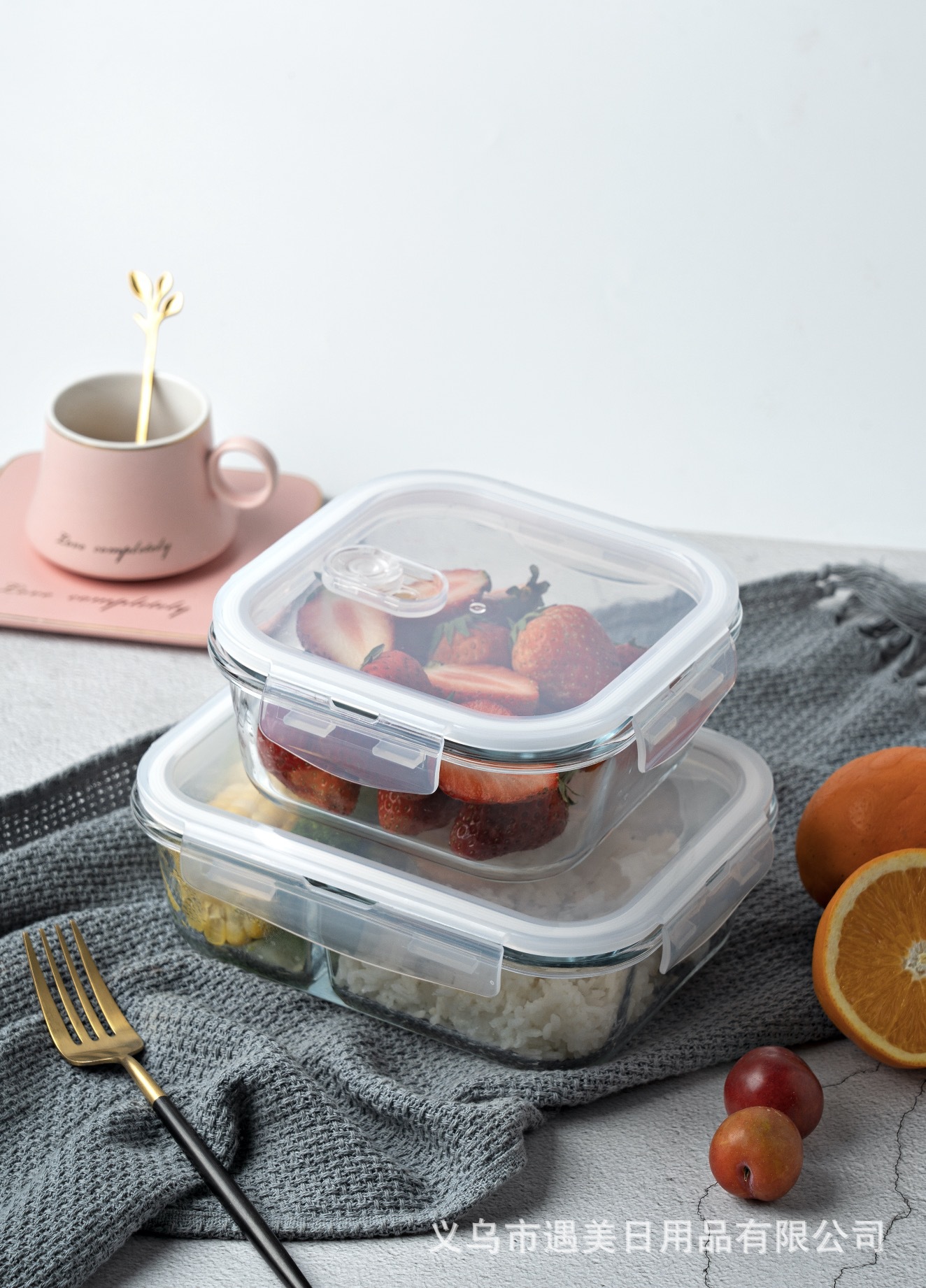 The Chinese-style fresh-keeping bowl is made of transparent glass and is suitable for carrying lunch bowls Specification image
