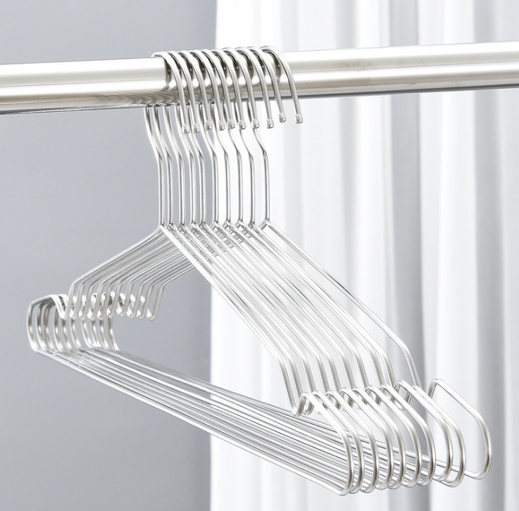 Modern and simple stainless steel daily necessities white clothes hangers from the source details Picture