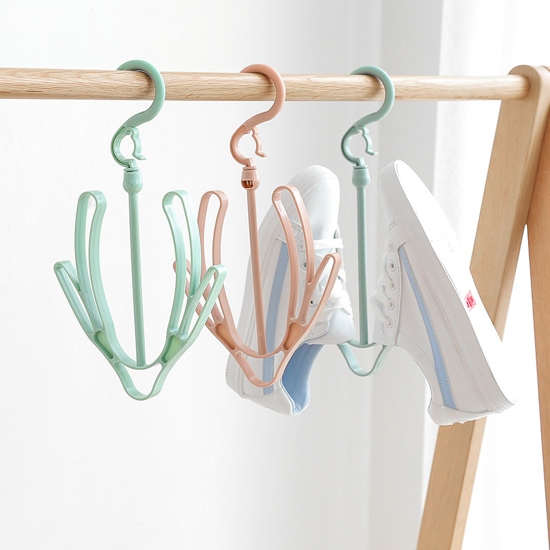 Plain-colored windproof shoe drying rack, balcony shoe drying rack, shoe hanger and hook manufacturer, self-produced and self-sold details Picture