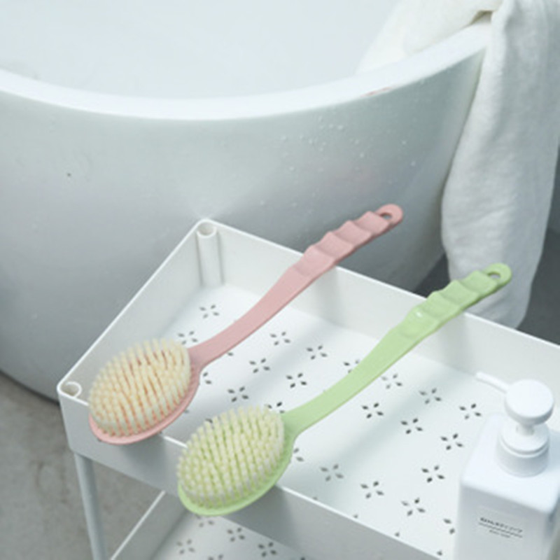 Cepillo de masaje de baño cepillo de baño de asa larga cepillo de baño de cerdas suaves cepillo de baño cepillo exfoliante cepillo de baño push up stand fuente details Picture
