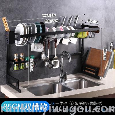 Factory direct kitchen supplies stainless steel shelf sink rack drain rack kitchen utensils storage rack bowl tray tray rack