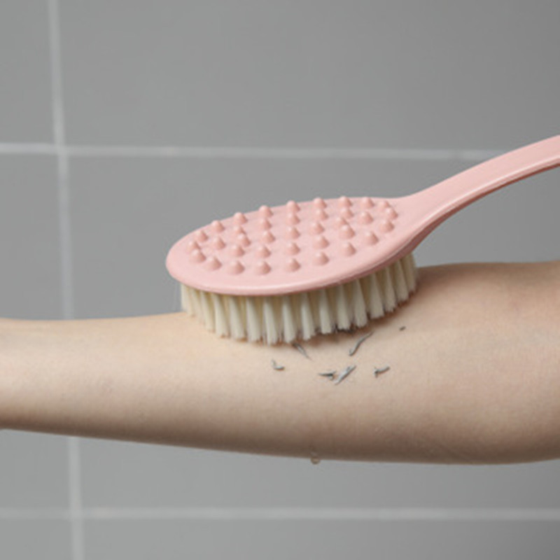 Cepillo de masaje de baño cepillo de baño de asa larga cepillo de baño de cerdas suaves cepillo de baño cepillo exfoliante cepillo de baño push up stand fuente