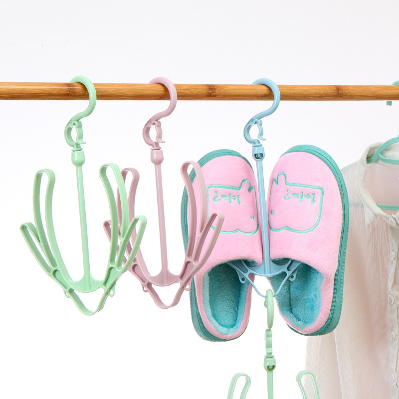 Plain-colored windproof shoe drying rack, balcony shoe drying rack, shoe hanger and hook manufacturer, self-produced and self-sold