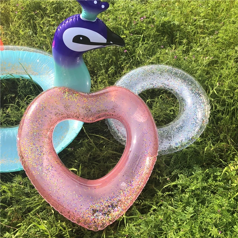 Factory direct sales of color transparent bright sheet swimming rings, inflatable eco-friendly new adult swimming rings and sitting rings in stock for wholesale Application Scenario